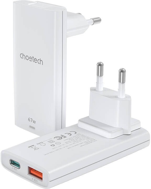 Buy Choetech PD6011 67W GAN Ultrathin A+C Wall Charger EU White from Vmart in Pakistan