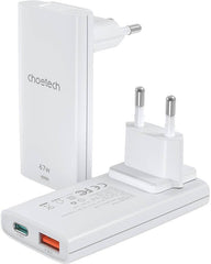 Buy Choetech PD6011 67W GAN Ultrathin A+C Wall Charger EU White from Vmart in Pakistan