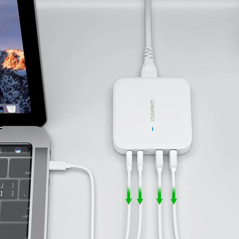 Buy Choetech PD8008 GaN 100W 4 Ports Desktop Charger White from Vmart in Pakistan