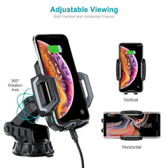 Choetech T521-F 15W Fast Wireless Car Charger Black