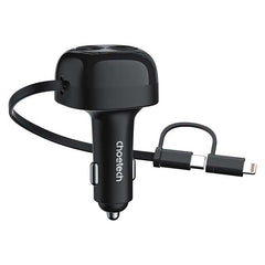 Buy Choetech TC0036 75W Car Charger with Retractable 2 in 1 USB-C + Lightning Cable from Vmart in Pakistan