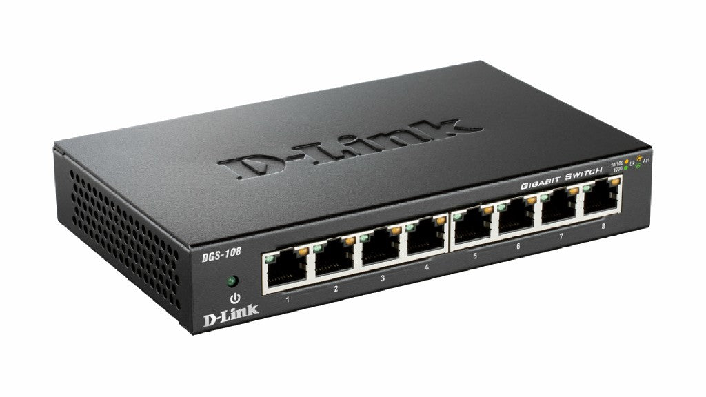 D-Link DGS-108 8‑Port Gigabit Unmanaged Desktop Switch