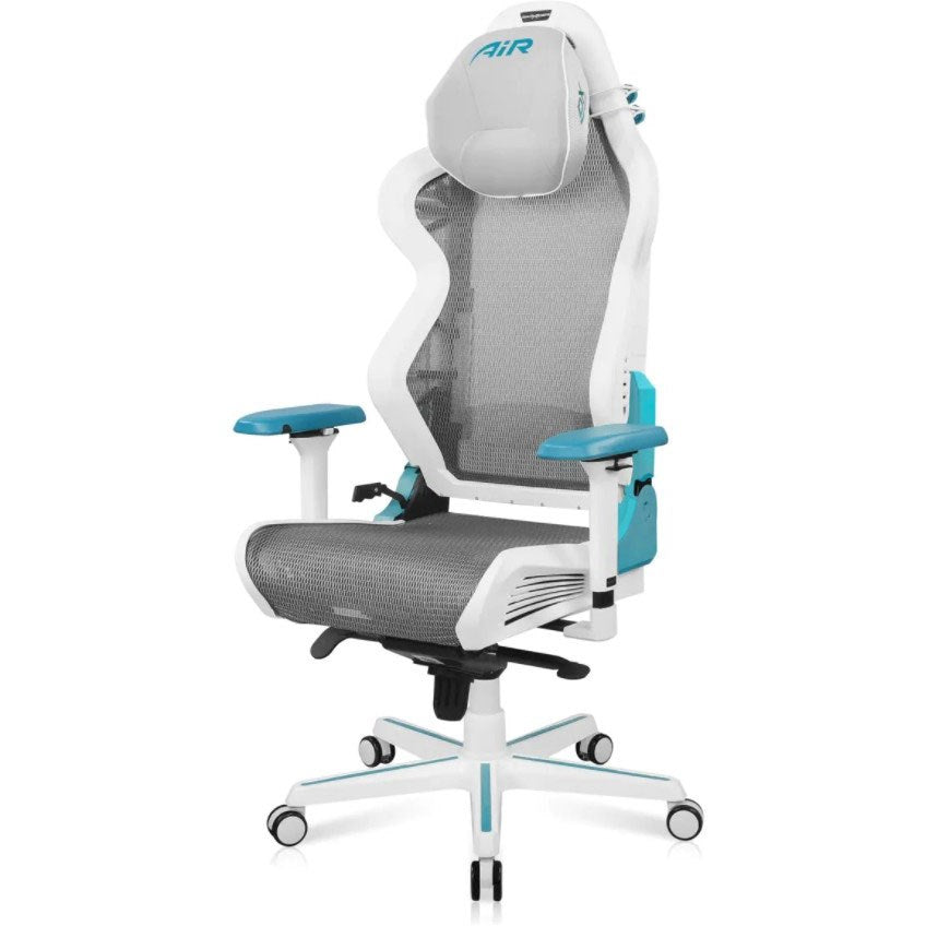 DXRacer AIR-R1S-WQ.G-B3 AIR Series Mesh Gaming Chair - White &amp; Cyan