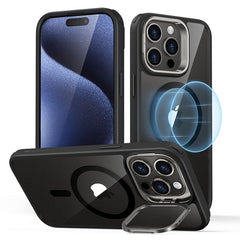 ESR Classic Hybrid Case with Stash Stand (HaloLock) for iPhone 15 Pro Max - Clear Black