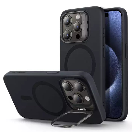 Buy ESR iPhone 15 Pro Max Cloud Soft Case with Stash Stand (HaloLock) - Black from Vmart in Pakistan
