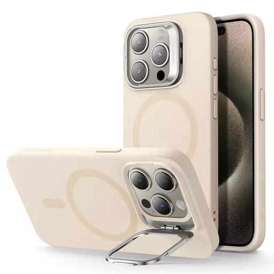 Buy ESR iPhone 15 Pro Max Cloud Soft Case with Stash Stand (HaloLock) - Light Tan from Vmart in Pakistan