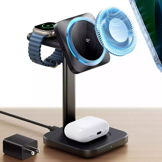 Buy ESR Qi2 3 in 1 Wireless Charging Station with CryoBoost (HaloLock) Black US Plug from Vmart in Pakistan