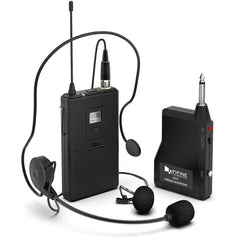 Fifine K037B Wireless Microphone System With Lapel Mic And Headset