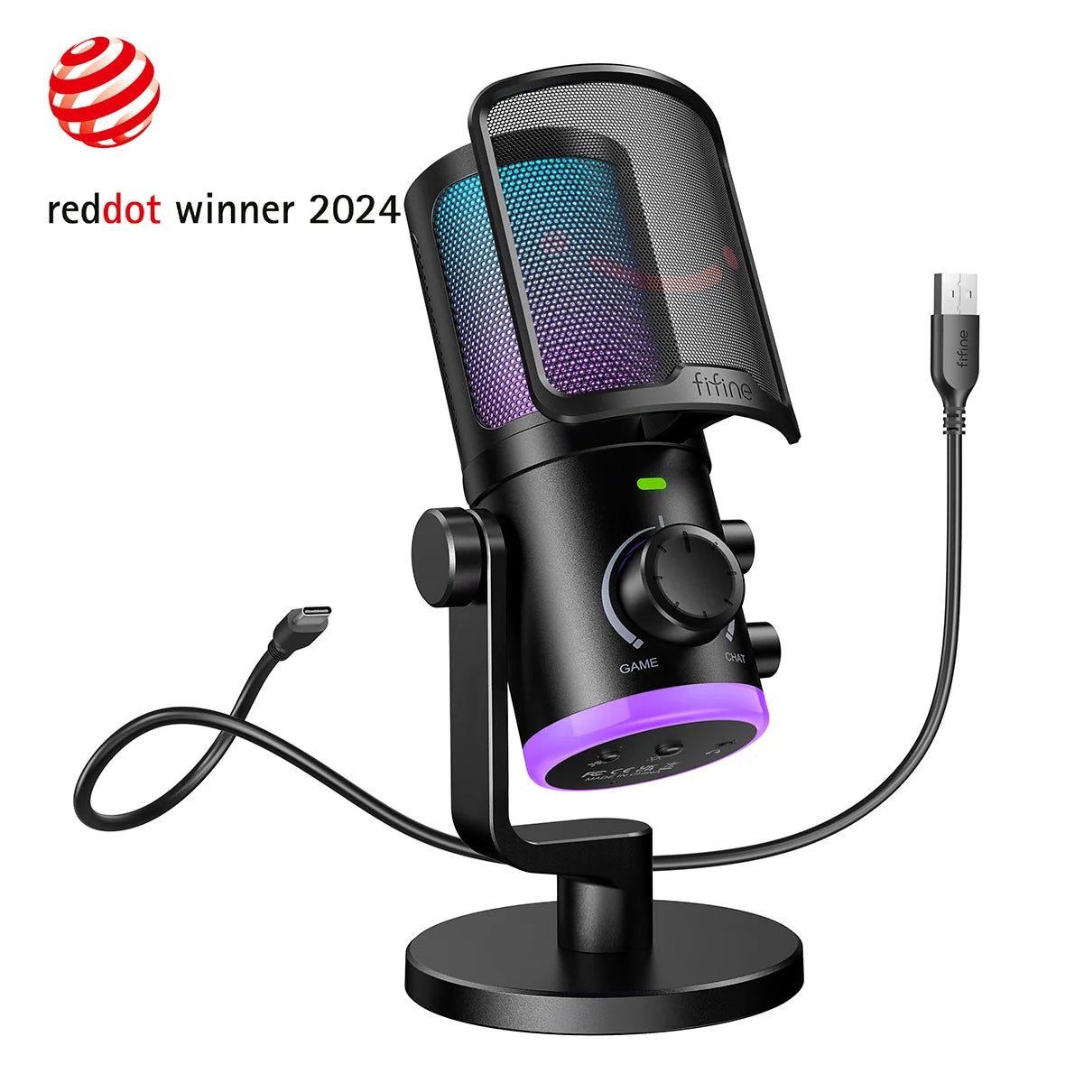 Buy FiFine AmpliGame AM6 USB Condenser Microphone with RGB from Vmart in Pakistan