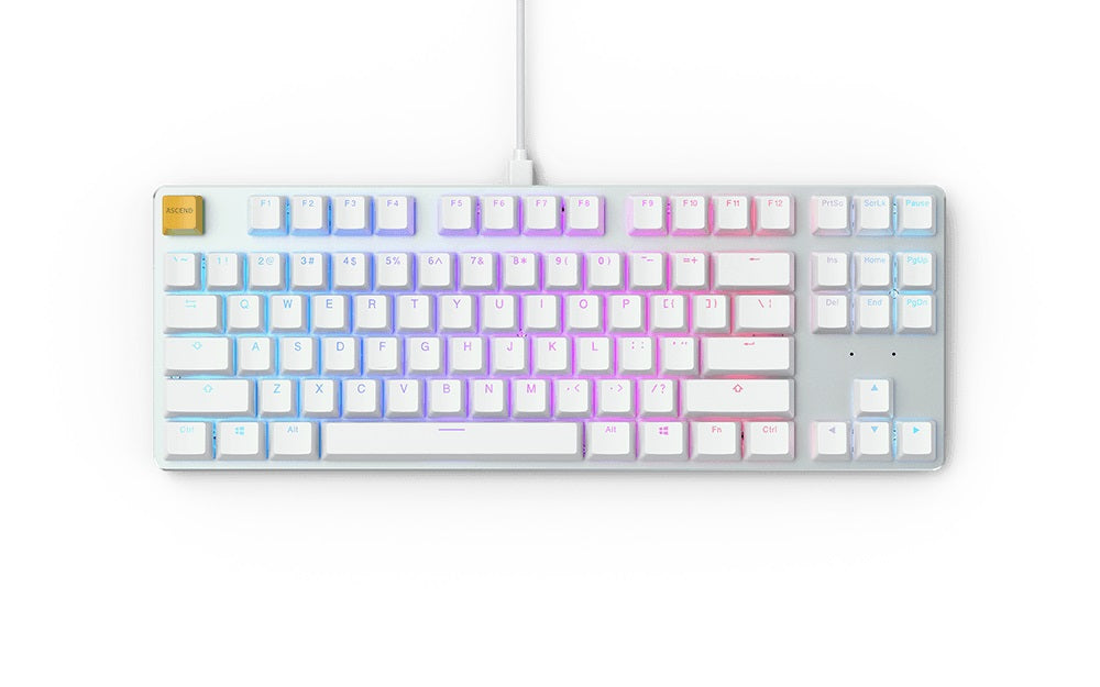 Glorious GMMK White Ice Edition Tenkeyless Gaming Keyboard