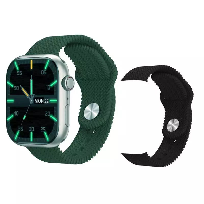 HK9 Pro Dual Strap Smart Watch (New Version) - Green/Black