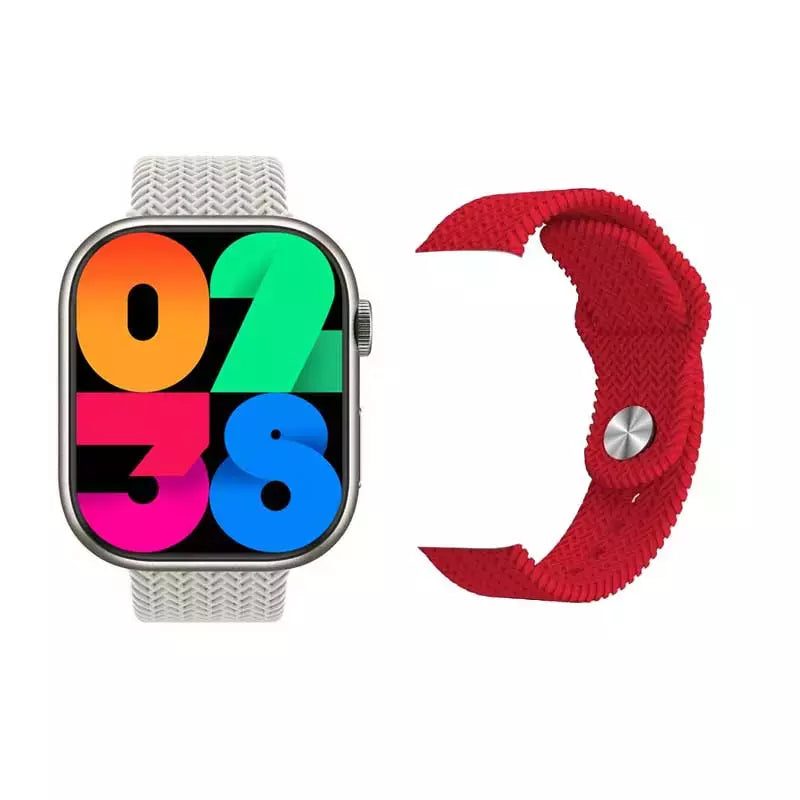 HK9 Pro Dual Strap Smart Watch (New Version) - Red/White