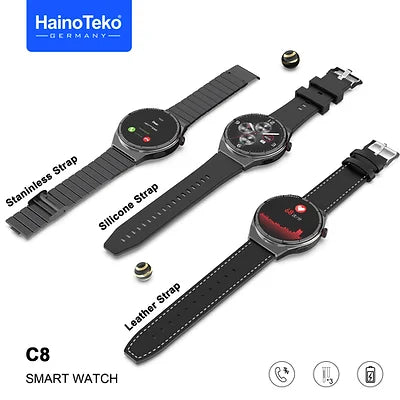 Haino Teko C8 Smart Watch with 3 Pairs Strap