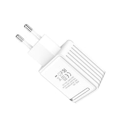 Hoco C39A Enchanting Wall Charger EU Dual USB Charging Adapter - White