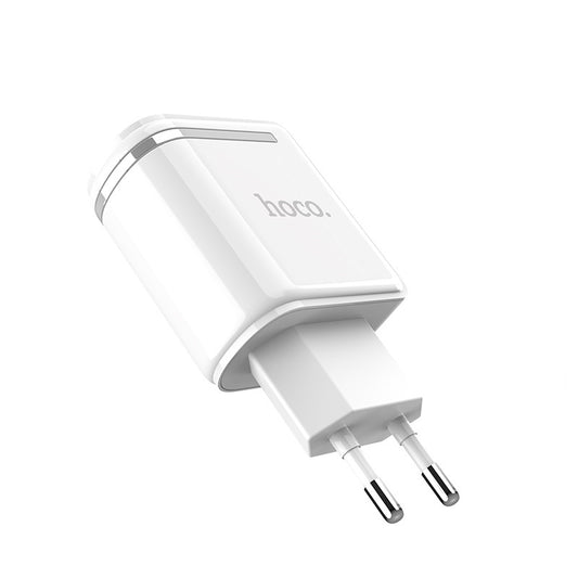 Buy Hoco C39A Enchanting Wall Charger EU Dual USB Charging Adapter - White from Vmart in Pakistan