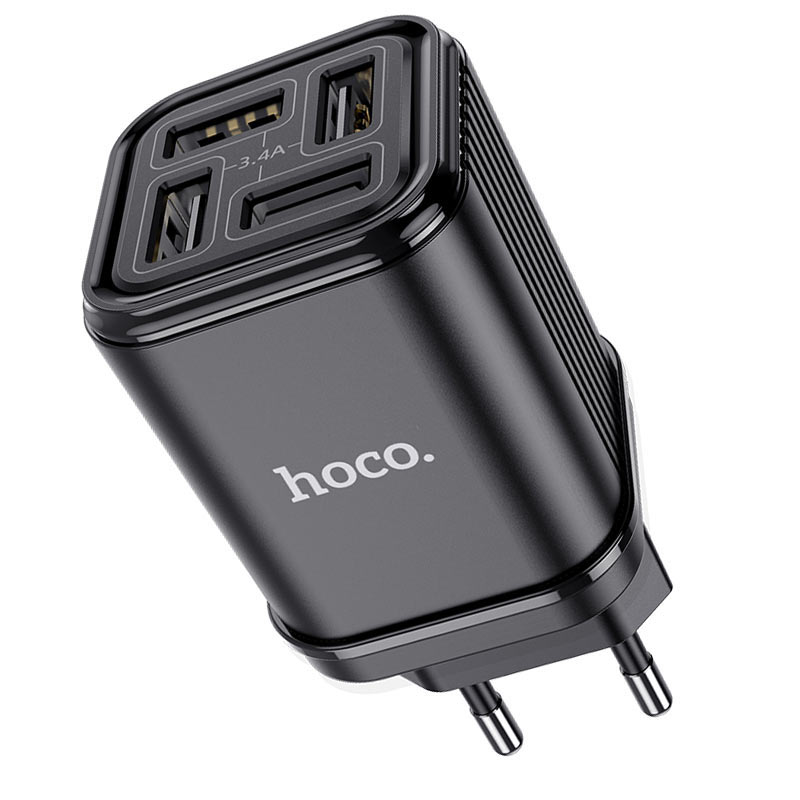 Hoco C84A Resolute EU Plug Wall Charger - Black