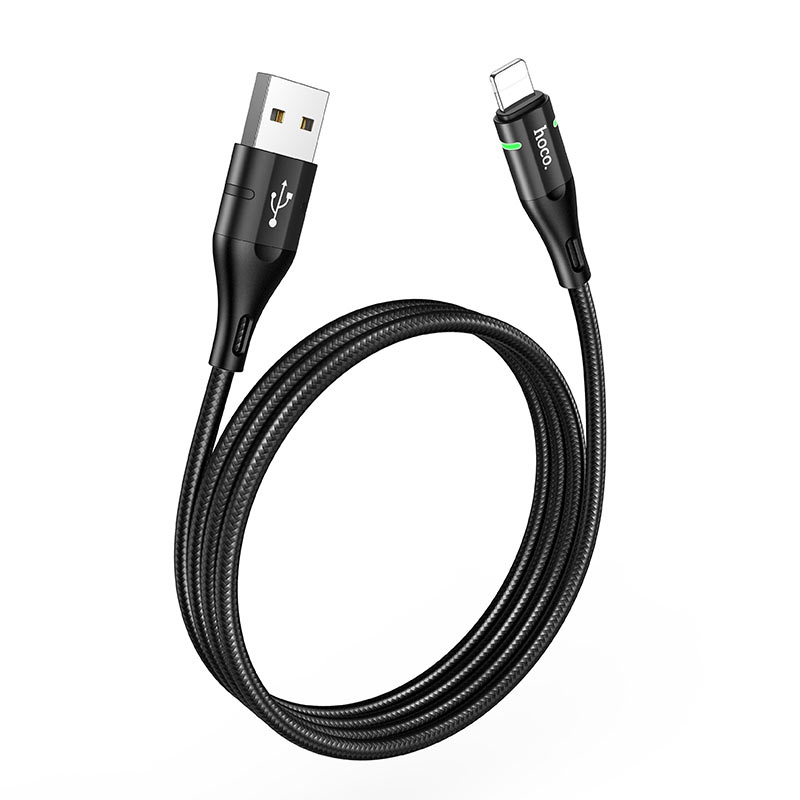 Hoco U93 Shadow USB to Lightning  Charging Data Sync Cable - Black