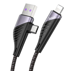 Hoco U95 2-in-1 Freeway PD USB / Type-C to Lightning Charging Data Cable 1.2m