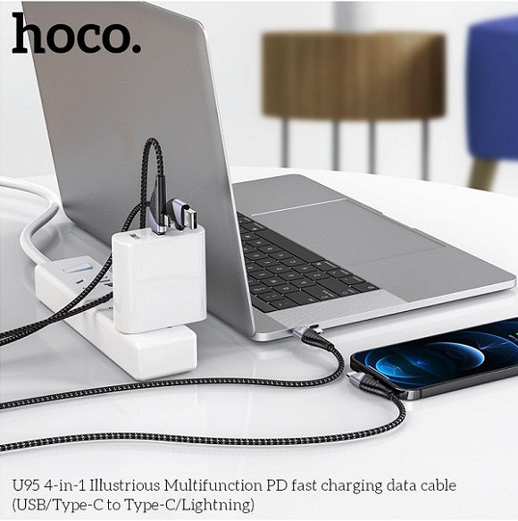 Hoco U95 4 In 1 Multifunction PD Fast Charging Data Cable