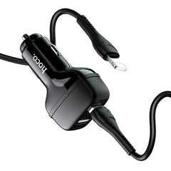 Hoco Z36 Leader Car Charger Dual Port Set with Lightning Cable