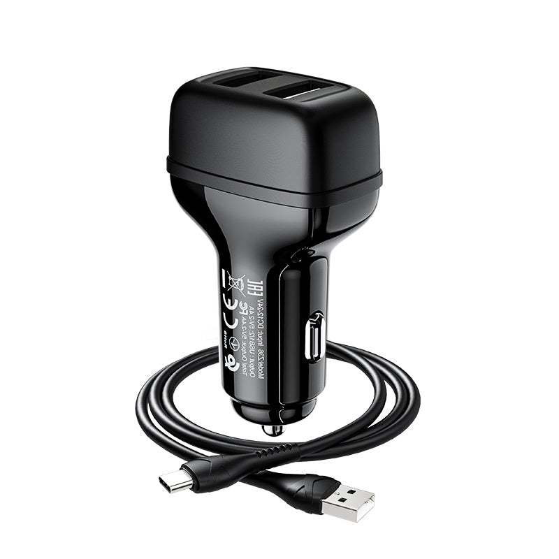 Hoco Z36 Leader Car Charger Dual Port Set with Micro USB Cable