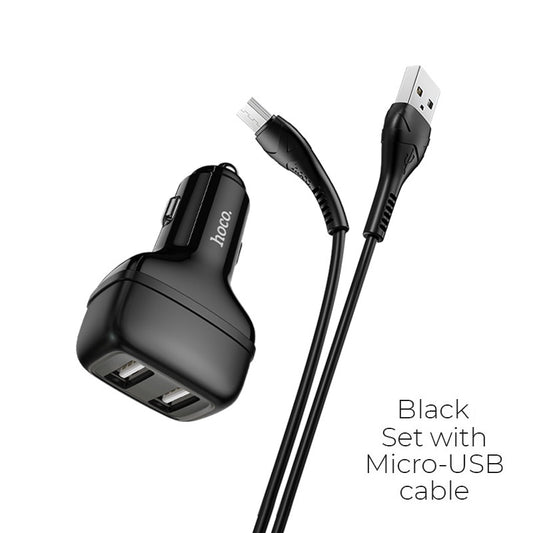 Buy Hoco Z36 Leader Car Charger Dual Port Set with Micro USB Cable from Vmart in Pakistan