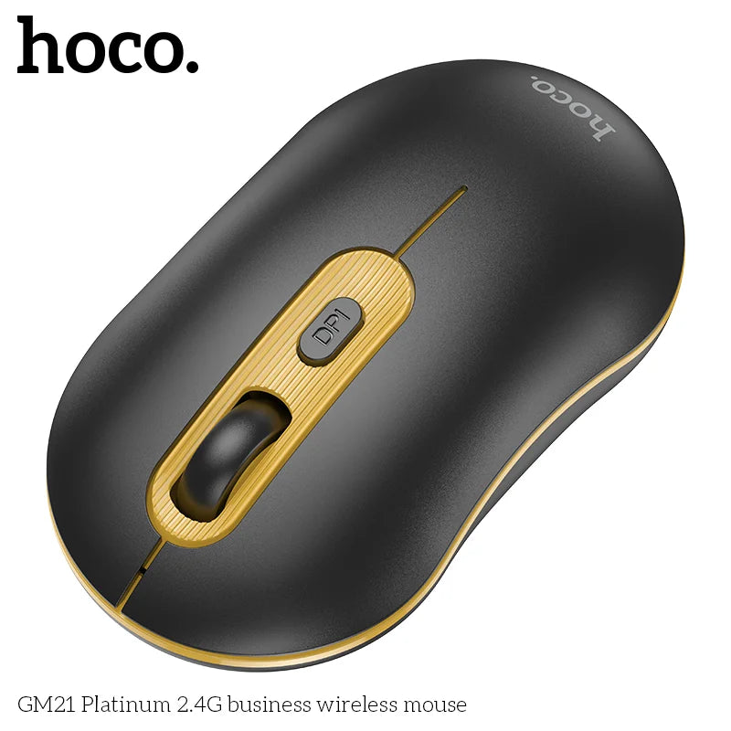 Buy Hoco GM21 Platinum 2.4G Business Wireless Mouse Black Yellow from Vmart in Pakistan