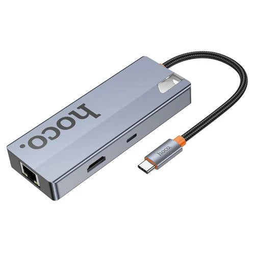 Buy Hoco HB51 6 in 1 Type-C Multiport Converter HDMI RJ45 PD & 3x USB 3.0 Hub from Vmart in Pakistan
