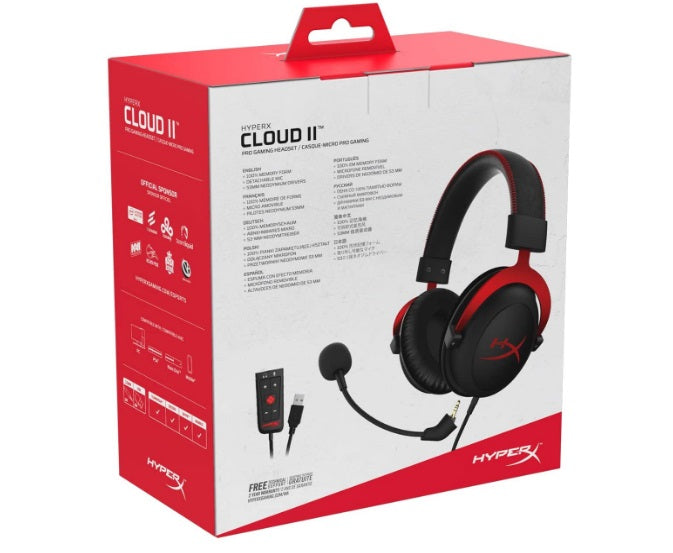 HyperX Cloud II Gaming Headset for PC/PS4/Xbox One/Nintendo Switch - Red