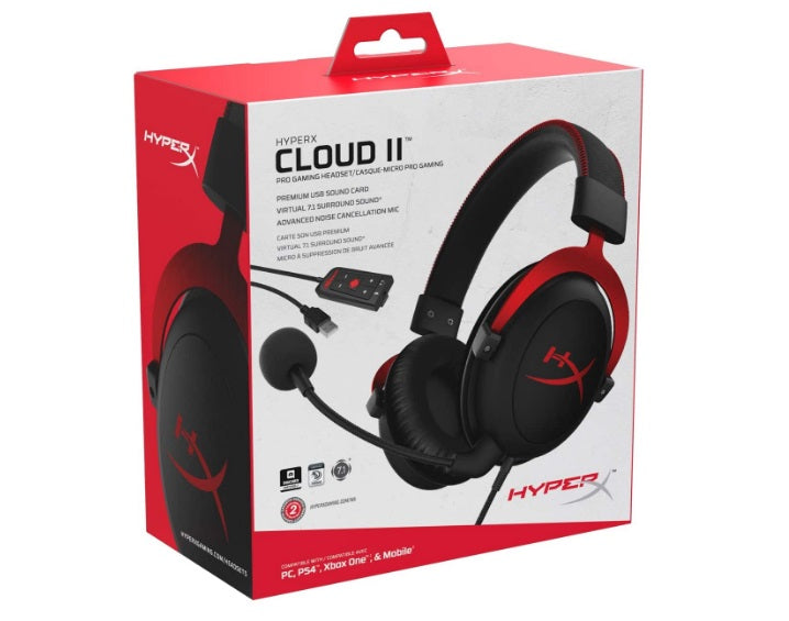 HyperX Cloud II Gaming Headset for PC/PS4/Xbox One/Nintendo Switch - Red