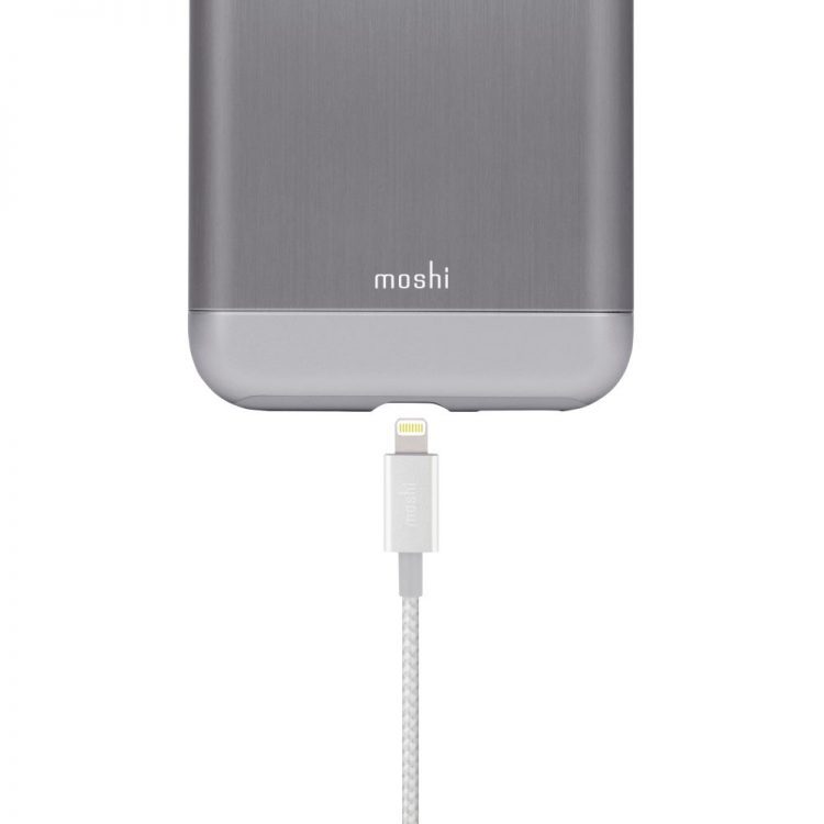 Moshi Integra USB-C Charge/Sync Cable With Lightning Connector (1.2 m) - Jet Silver