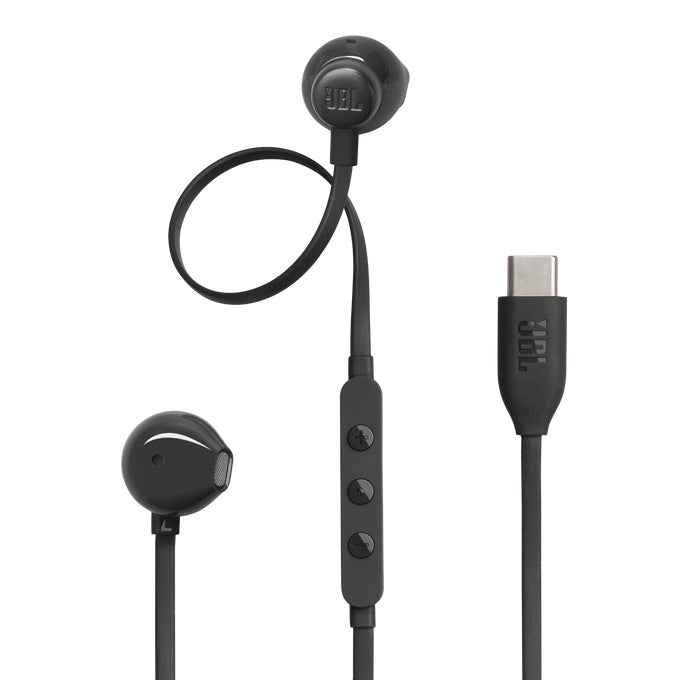 JBL Tune 305C USB Wired Hi-Res Earbud Headphones Black