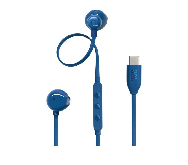 JBL Tune 305C USB Wired Hi-Res Earbud Headphones Blue