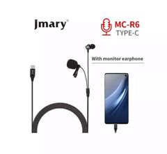 Jmary MC-R6 Professional Type-C Lavalier Microphone with Earphone