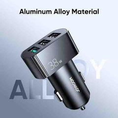 Joyroom C-A19 38W 3 USB Ports Fast Charging Aluminum Alloy Car Charger