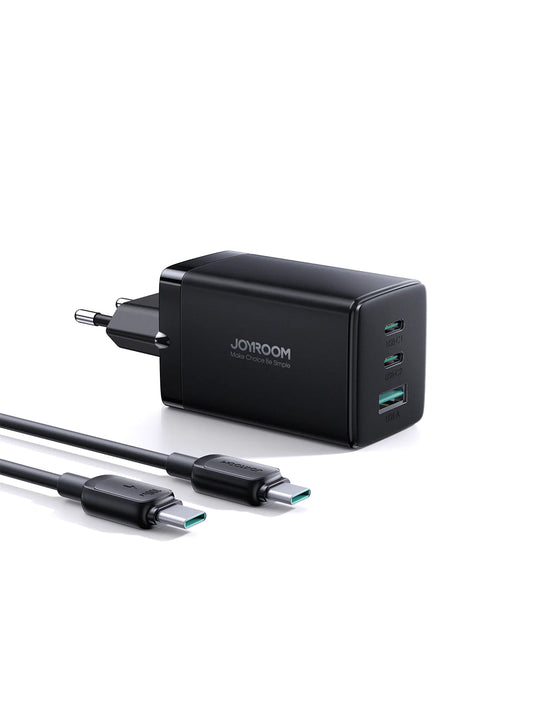 Buy Joyroom GaN Ultra TCG01 65W 2C1A Fast Charger+100W C to C Cable 1.2m from Vmart in Pakistan