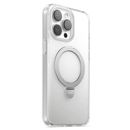 Buy Joyroom JR-BP004 For iPhone 15 Pro Max Compatible with MagSafe Matte Skin-touch Kickstand Cover PC+TPU Phone Case - Transparent from Vmart in Pakistan