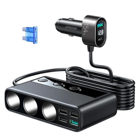 Buy Joyroom JR-CL06 154W Car Charger with Three Sockets PD+QC3.0+USB*4 from Vmart in Pakistan