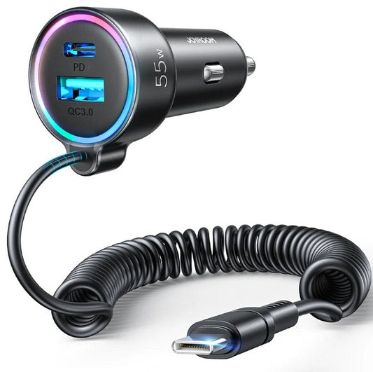 Buy Joyroom JR-CL07 3-in-1 Wired Car Charger (Type-C) from Vmart in Pakistan