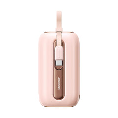 Joyroom JR-L012 Colorful Series mini Power Bank with Dual Cables 10000mAh - Pink