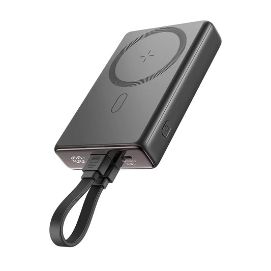 Buy Joyroom JR-PBM01 20W Magnetic Wireless Power Bank with Built-in Cable &amp; Kickstand 10000mAh Black from Vmart in Pakistan