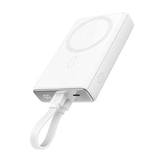 Joyroom JR-PBM01 20W Magnetic Wireless Power Bank with Built-in Cable &amp; Kickstand 10000mAh White