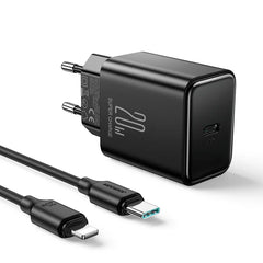 Joyroom JR-TCF06 PD 20W Charger With C to L Cable 1m Black