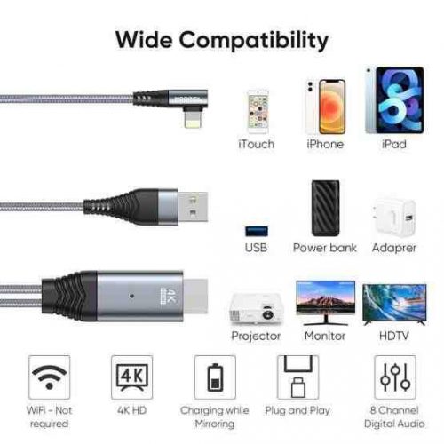 Joyroom SY-35L1 8 Pin to HDMI 4K Adapter Cable