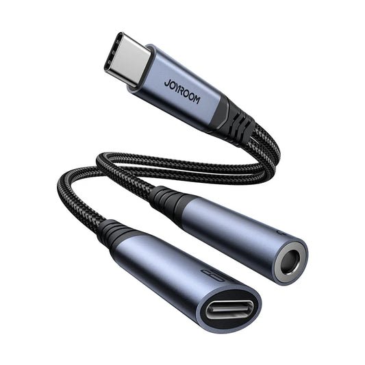 Buy Joyroom SY-C02 Audio Adapter 2 in 1 Type-C to 3.5mm+Type-C - Black from Vmart in Pakistan