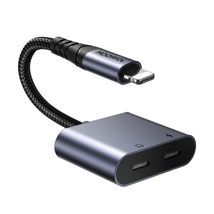 Joyroom SY-L02 2 in 1 Audio Adapter Lightning to Dual Lightning - Black