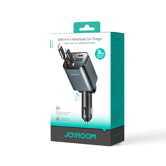Buy Joyroom JR-CCL05 30W 4-in-1 Retractable Cable Car Charger from Vmart in Pakistan