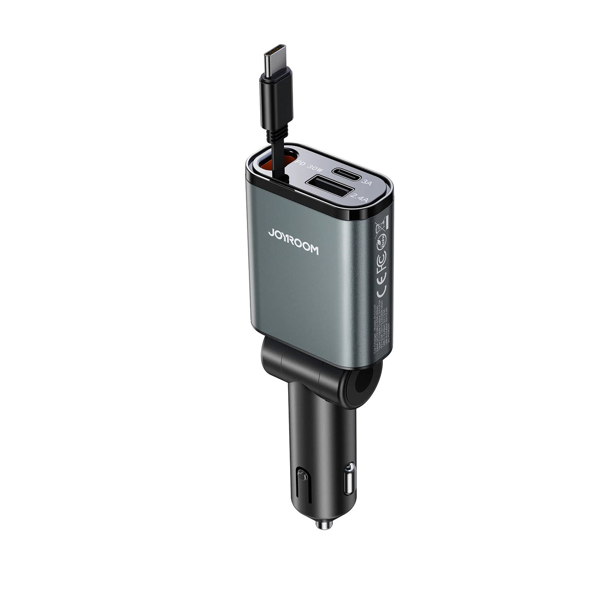 Buy Joyroom JR-CCL07 30W 3-in-1 Retractable Cable Car Charger from Vmart in Pakistan