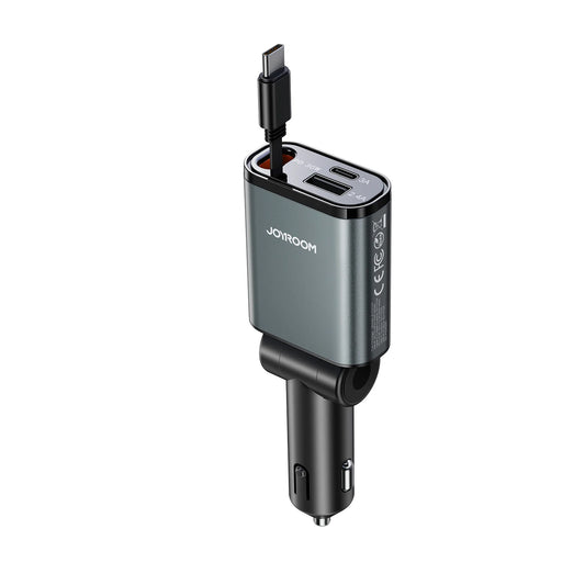 Buy Joyroom JR-CCL07 30W 3-in-1 Retractable Cable Car Charger from Vmart in Pakistan