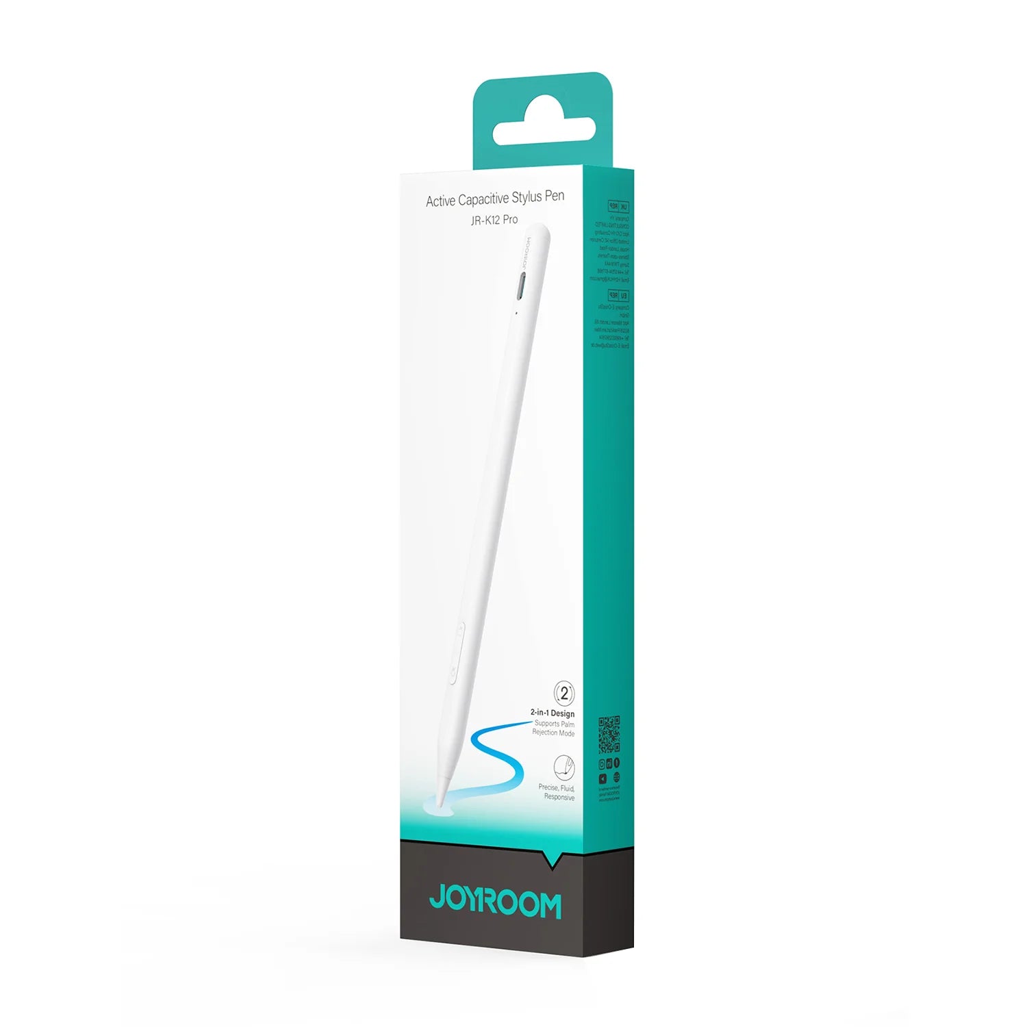 Buy Joyroom JR-K12 Pro Active Dual-Mode Stylus Pen (Including 2 Spare Nibs) White Vmart in Pakistan
